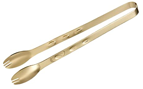 BESTonZON 2pcs Stainless Steel Ice Cube Tongs Food Tong Salad Buffet Serving Utensil