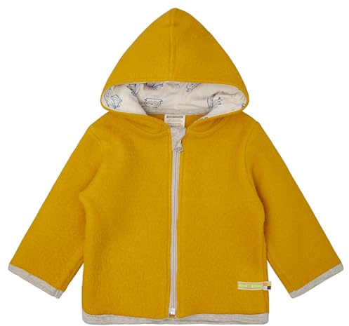 loud + proud Unisex Kinder Wollfleece mit Kapuze, Gots Zertifiziert Fleecejacke
