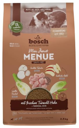 Bosch HPC Menue Mini Junior mit Tierwohl-Huhn getreidefrei2,4 kg