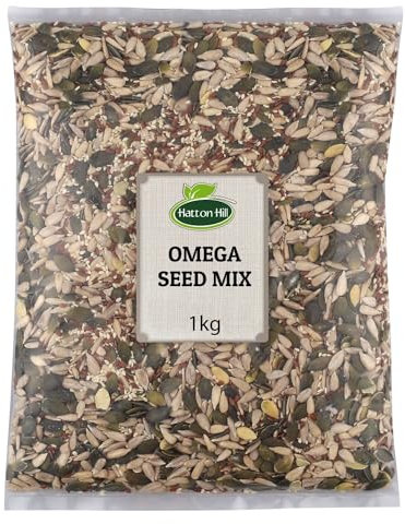Omega Seed Mix 1kg by Hatton Hill | 4-Seed Blend: Pumpkin, Sunflower, Sesame & Flax | Non-GMO, Vegan