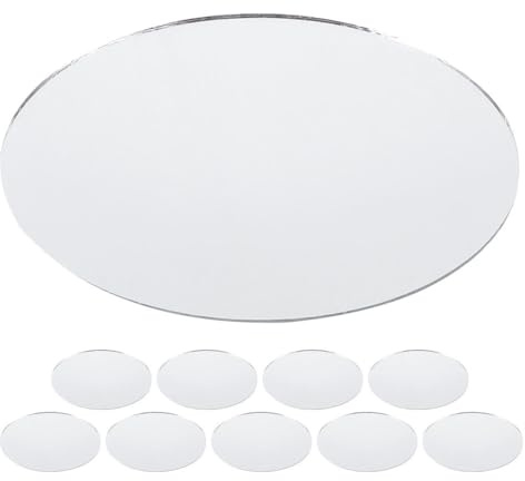 Healeved 10 Stück Ovale Kosmetikspiegel Bastelspiegel Kleine Zum Basteln Glas Zum Basteln Kosmetik DIY Für Heimwerker Kleiner Glas DIY