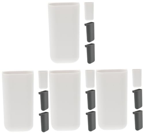 NUOBESTY 16pièces Support De Crayon Auto-adhésif Multi-usage Organisateur De Bureau Pour Crayons Et Accessoires De Bureau Blanc Et Gris Rangement Pratique Pour Ordinateur Et Moniteur
