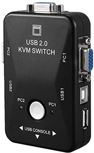 Mecerypt Usb 2.0 Kvm Switch 2 Port Usb Switcher 1920 * 1440 Vga Svga Switch Splitter Box For Computer Sharing Monitor Keyboard