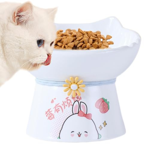 Erhöhte Katzentoilette - Keramik-Katzenklo | gekippte Katzentoilette | Erhöhte Katzenschalen | gekippte Katzenfutterschalen | Katzenklo erhöht | geneigte Katzenstreu Anti-Erbrechen für