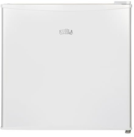 Kuhla Table Top Larder Mini Fridge 43 Litre Capacity with Reversible Door & Adjustable Feet, Small Fridge, Manual Temperature Control, Ice Box, White KTTF0E4W