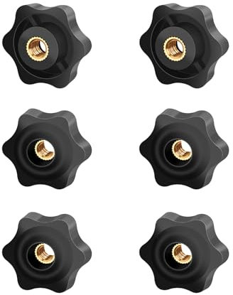 6 Stück M8 Sterngriffmutter,Mutter,Flügelschraube,Flügelmutter,Rändelmutter,Terngriff,Rändelschraube äußerer,Spannknopf mit Gerändeltem Gewinde Muttern für Maschinen Und Anlagen,Sterngriffschraub