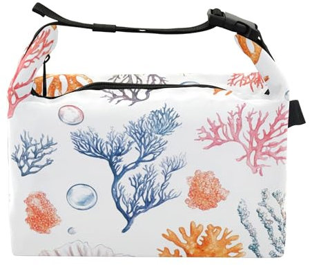 Aesthetic Cyanea Capillata - Lonchera blanca aislada ecológica para niños para acampar al aire libre