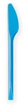 Generico 20/80 COLTELLI riutilizzabili VARI COLORI posate colorate COLTELLI COLORATI 17cm per cerimonie feste compleanno party (Azzurro, 80 Pezzi)