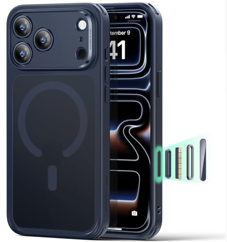 ESR Funda MagSafe para iPhone 17 Pro MAX, Control de cámara, Azul Mate | Control de cámara, Resistente al amarilleo, Ultra delgado, Protección caídas 3X militar, Funda magnética para móvil