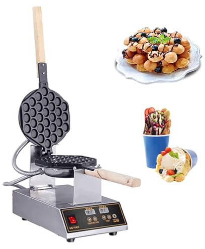 Máquina comercial de gofres de huevo 1400W Bubble Waffle Maker Acero inoxidable Waffles de huevo profesional Burbuja Waffles Máquina de pastel Panadería para restaurante Panadería Snack-bar