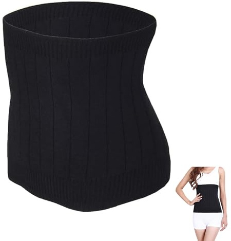Rakiuty Winter Nierenwärmer,Rückenwärmer,Winter Verdicken Thermal Plush Waist Warmer,Elastisch Taille Unterstützung,Rückenstützgürtel Bauchwärmer,Warm Bauchwärmer Wärmegürtel Lendenwärmer (Schwarz)
