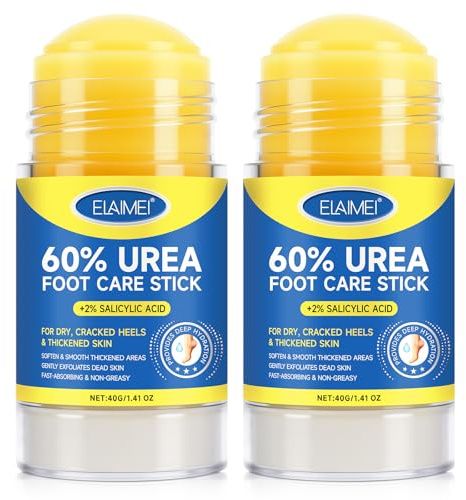2 PCS Urea Cream 60% Urea Cream 60% Foot Care Stick Deeply Moisturising and Fast Absorbing Gentle Exfoliation for Dry, Cracked Heels & Thickened Skin