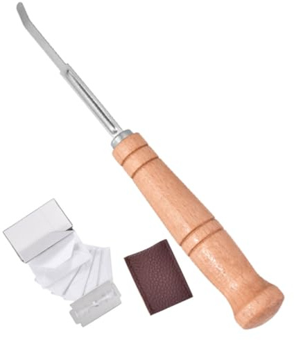VALICLUD Professionale Taglierino per Pane con in Acciaio e Manico Ergonomico in Legno Utensile per Incidere e Tagliare Impasti Facile da Pulire per Modellare Pane Fatto in Casa