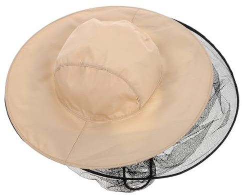 ELAYARD Chapeau Apiculteur Beige Large Bord Filet Respirant Pliable Protection Solaire Pour Pêche Activités Plein Air Apiculture