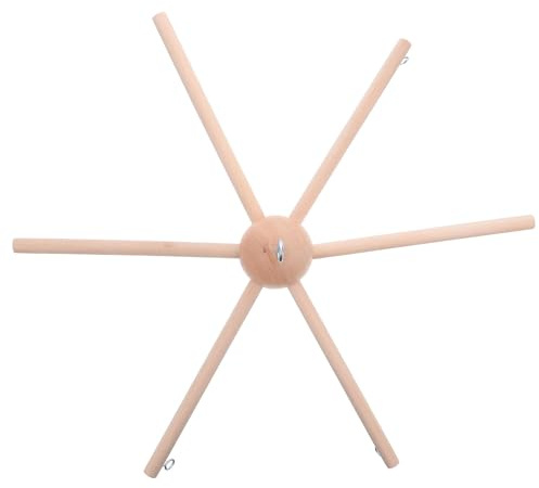 HEALSOPTHY Mobile-Holzgestell Für Kinderbett 6-Arm Diy Mobile-Rahmen Mit Aufhängelöchern Für Babyzimmer-Dekoration Hängender -Aufhänger Aus Naturholz Für Windspiel Und Spielzeug