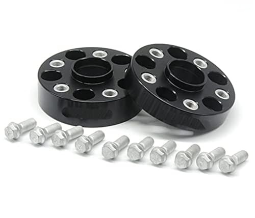 Qxryzp Entretoises de roue CNC en alliage d'aluminium 2 pièces 20/25/30/35 mm for PCD 5x100 CB 57.1, for, A1, A2, A3, TT, for FOX, for Golf Combleur d'espace pour jantes de véhicule(2PCS 45MM BLACK)