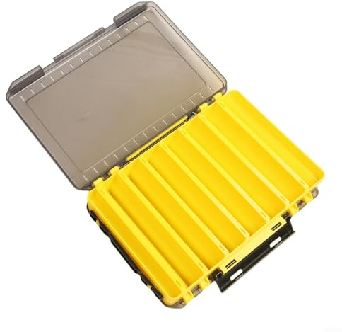 Besttoolifes Doppelseitige Köderbox zur Aufbewahrung von Angelködern, wasserdicht und sonnenlichtbeständig, Organizer mit durchscheinender brauner Außenseite, Größe L (A)