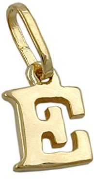 Anhänger 8x5,5mm Buchstabe E glänzend 9Kt GOLD