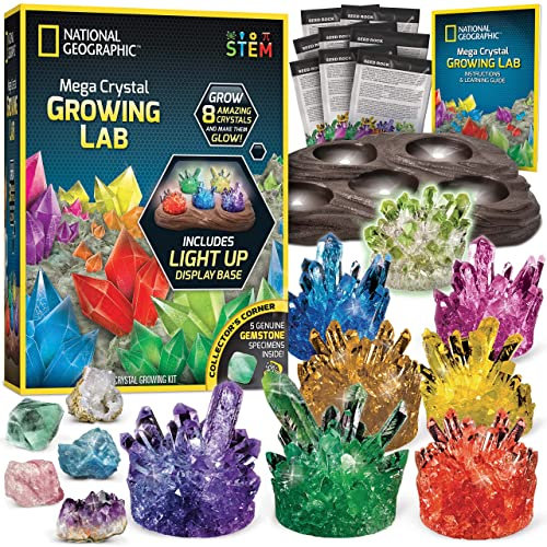 National Geographic Mega Crystal Growing Kit with 8 Crystals Ages 8-12