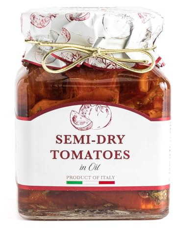 Giusto Sapore Antipasto, Semi-Dry Tomatoes in Oil - 10.23oz - Non GMO Italian Premium Gourmet Brand - Imported from Italy and Family Owned