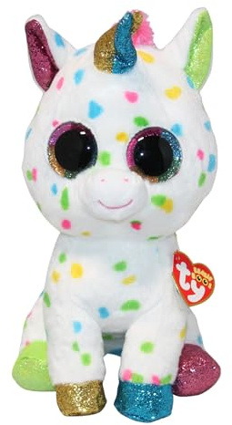 TY 37266 Harmonie, Einhorn bunt 24cm, mit Glitzeraugen, Beanie Boo's