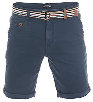 riverso RIVKlaas - Pantalones Cortos Chinos para Hombre, Corte Regular, Bermuda, Pantalones Cortos de Verano, 98% algodón, Verde, Rojo, Azul, Beige, Gris, W30 - W42 - Azul Oscuro (59400) - W38