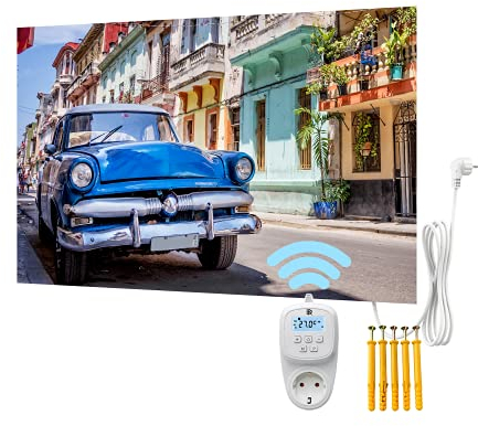 BR Bringer Bild Infrarotheizung rahmenlos 800 Watt - Bildheizung mit UV Druck - 100x60x1,8cm - Havanna, Kuba