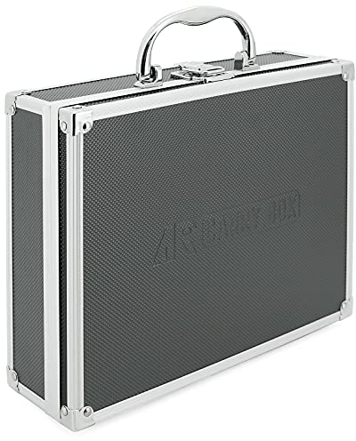 ECI® Kleiner Alukoffer Werkzeugkoffer Aluminium Koffer leer 260x210x80 mm Farbe Grau