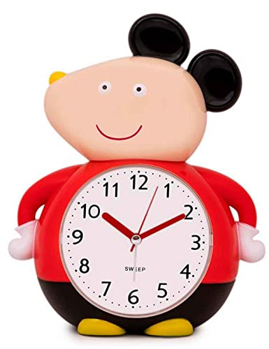 Acan Tradineur - Reloj Infantil analógico, Despertador con diseño de ratón - Multifunciones - Fabricado en plástico Resistente -20 x 15 x 12 cm