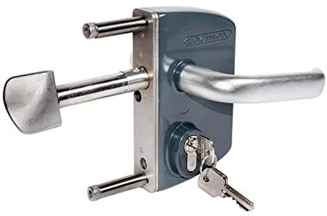 Locinox Serrure de Porte Coulissante Lskz Hoftorschloss, Ecluse, Château pour Portails Coulissants avec Couche de Poudre Edelstahlmechanismus (RAL7016 - Gris Anthracite, Largeur Du Cadre 100x100 MM)