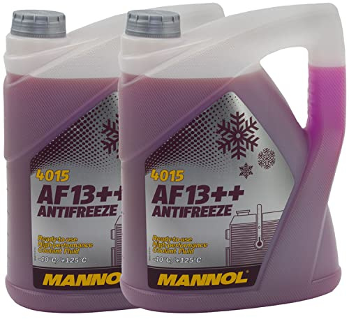 Kühlerfrostschutz MANNOL AF13++ Antifreeze 2 X 5 Liter Fertiggemisch -40°C rot
