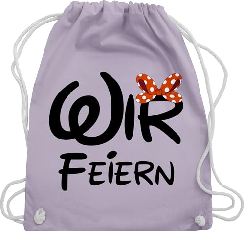 Turnbeutel Rucksack - JGA Junggesellenabschied Frauen - Wir feiern Schleife - Unisize - Pastell Lila - team bride beutel brauttaschen bachelorette party crew juterucksack mädelsabend