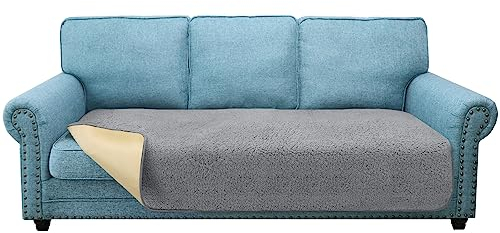 Granbest Super Weiche Dicke Sofa Sitzkissen Bezüge rutschfeste Sitzbezüge für 3-Sitzer Sofa Große Couch Kissenbezug für Haustiere (3-Sitzer, Hellgrau)