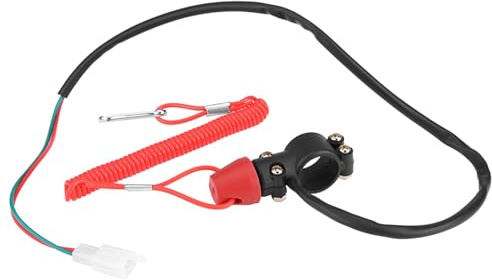 Motorrad Notausschalter, DC 12V Motorrad Killschalter mit Kabel Außenborder Motor Stoppschalter mit Lanyard Doppel Flammenausschalter Notaus Schalter, für 22mm Dirt Bike ATV