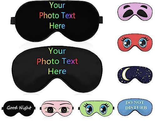 Personalisierte Schlafmaske für Frauen Männer Kinder, Atmungsaktive Kalte Weiche Augen Schlaf Abdeckung Rest Einstellbare Augenbinde Glatte Verdunkelung Augenabdeckung Eyeshade für die Nacht Schlafen
