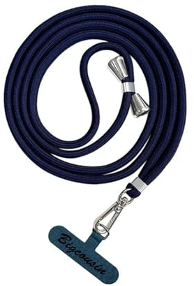Bigcousin Tour de Cou Telephone Universelle,Réglable Amovible en Nylon Pendentifs Collier de Longe Porte-clés Cordon pour Plupart de Téléphones Intelligents,Bleu Profond