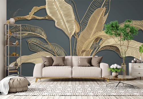 Audace Liberté Papier Peint Panoramique, Feuille de Bananier en Relief Tridimensionnel 18D, Matériel de Soie, Taille Personnalisée Disponible, Pour Salon Chambre Décoration Murale, Sur Mesure Taille