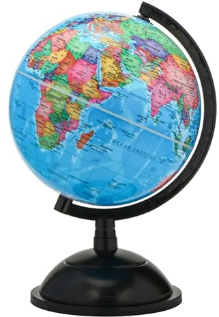Exerz 20cm Globo Terráqueo - Mapa Polaco - Educativo Globo Girable Decoración de Escritorio - Mapa Político Geográfica/Moderna
