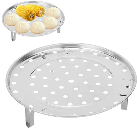 Tissting Dampfgarer Dampfeinsatz 26cm Edelstahl Einlegerost Dampfrost Runde Kochständer Dampfgarer Dämpfen Rack mit Abnehmbaren Beinen, Dünsteinsatz für Instant Pot, Schnellkochtöpfe, Kochtöpfe