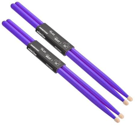 QUARKZMAN Baquetas de Madera Arce con Mangos Antideslizantes Púrpura 2Pares