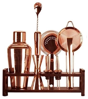 Cocktail Shaker Kit Cocktail Shaker Set 12 Piece Cocktail Shaker Set With Wood Stand Stainless Steel Bartender Kit For Party Bar Cocktail Making Set Bartender Kit Cocktail Set(P)