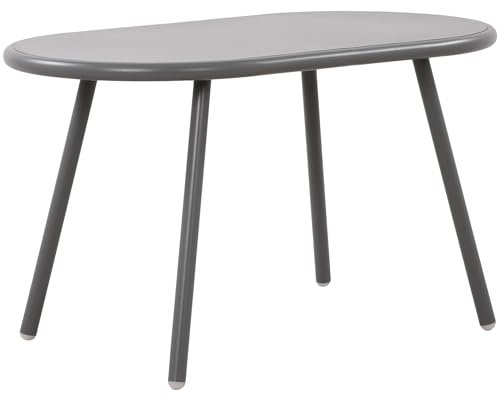 CLP Couchtisch Velva I Ovaler Loungetisch für draußen und drinnen I Gartentisch wetterfest und UV-beständig I Outdoor Beistelltisch, Farbe:dunkelgrau