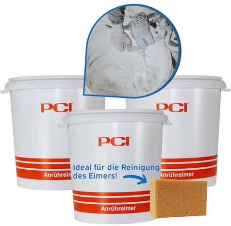 3X PCI Anrühreimer 30 Liter, inkl 1x kör4u Schwamm für Kleber & Fugenmörtel