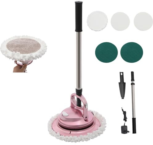 Elektrisk golvrengöring, 36 W 160 RPM golvmopp med 4 rengöringslägen, 44–104 cm teleskopstång, 1 800 mAh batteri, 90° centrifugerfunktion, för träplattor, kakel