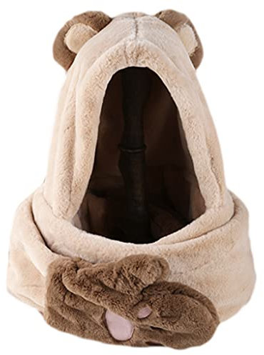 Zkydhbd Mütze, Kapuzenschal, Wintermütze, winddicht, Halstuch und Handschuhe für Damen, winddichter Schal, khaki, 41