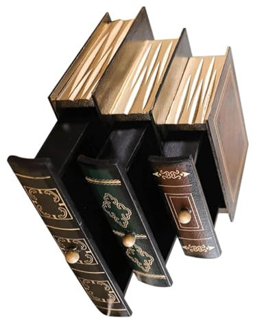 Buchstützen Buchstützen, Vintage-Buchstützen, dekorativer Buch-Organizer, Dichtetafel, falsches Bücherregal, ordentliche Buchstützen für Büro, Bibliothek oder Arbeitszimmer schmücken