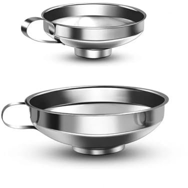 LSDLOUYAQNG Imbuto per Bottiglia Imbuto in Acciaio Inossidabile Imbuto for liquidi for Olio da Cucina Imbuto in Metallo Imbuto a Bocca Larga for Conserve di Utensili da Cucina Accessori da Cucina(S)