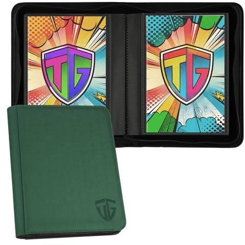 TCGUARD Carpeta para 24 libros de cómics con fundas para cómics actuales y Silver Age, color verde