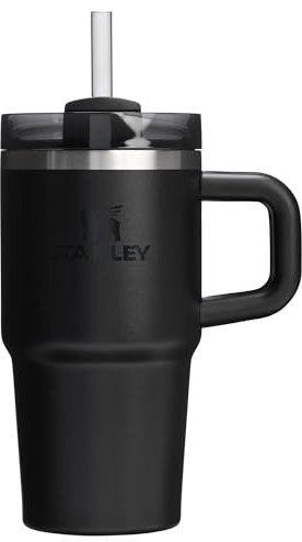 Stanley Quencher H2.0 Tumbler with Handle and Straw, 3-Mode Flowstate Lid, Travel Cup Holder Compatible, Stainless Steel, Insulated, BPA-Free, Black 2.0, 0.6 litres