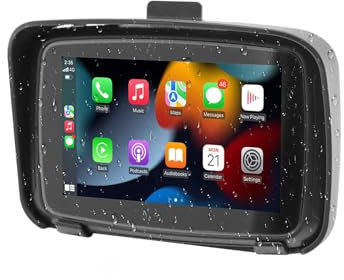 LMYSLCDW Carplay Sistema Navegación Moto para Harley-Davidson Electra Glide Standard 2009-2024,Pantalla Táctil Portátil Navegación GPS Pantalla Mátic